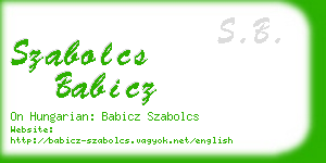 szabolcs babicz business card
